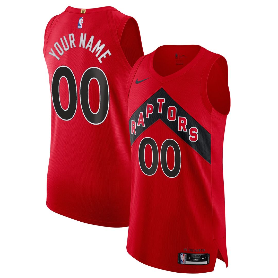 Toronto Raptors Nike 2020/21 Authentic Custom Jersey Red - Icon Edition Official NBA Team Apparel Basketball Fan Gear
