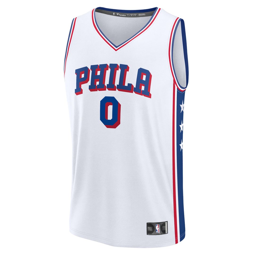 Tyrese Maxey Philadelphia 76ers Fanatics Fast Break Replica Player Jersey - Association Edition - White Official NBA Team Apparel Basketball Fan Gear