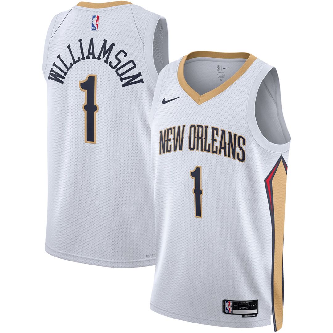 Zion Williamson New Orleans Pelicans Nike Unisex Swingman Jersey - Association Edition - White Official NBA Team Apparel Basketball Fan Gear