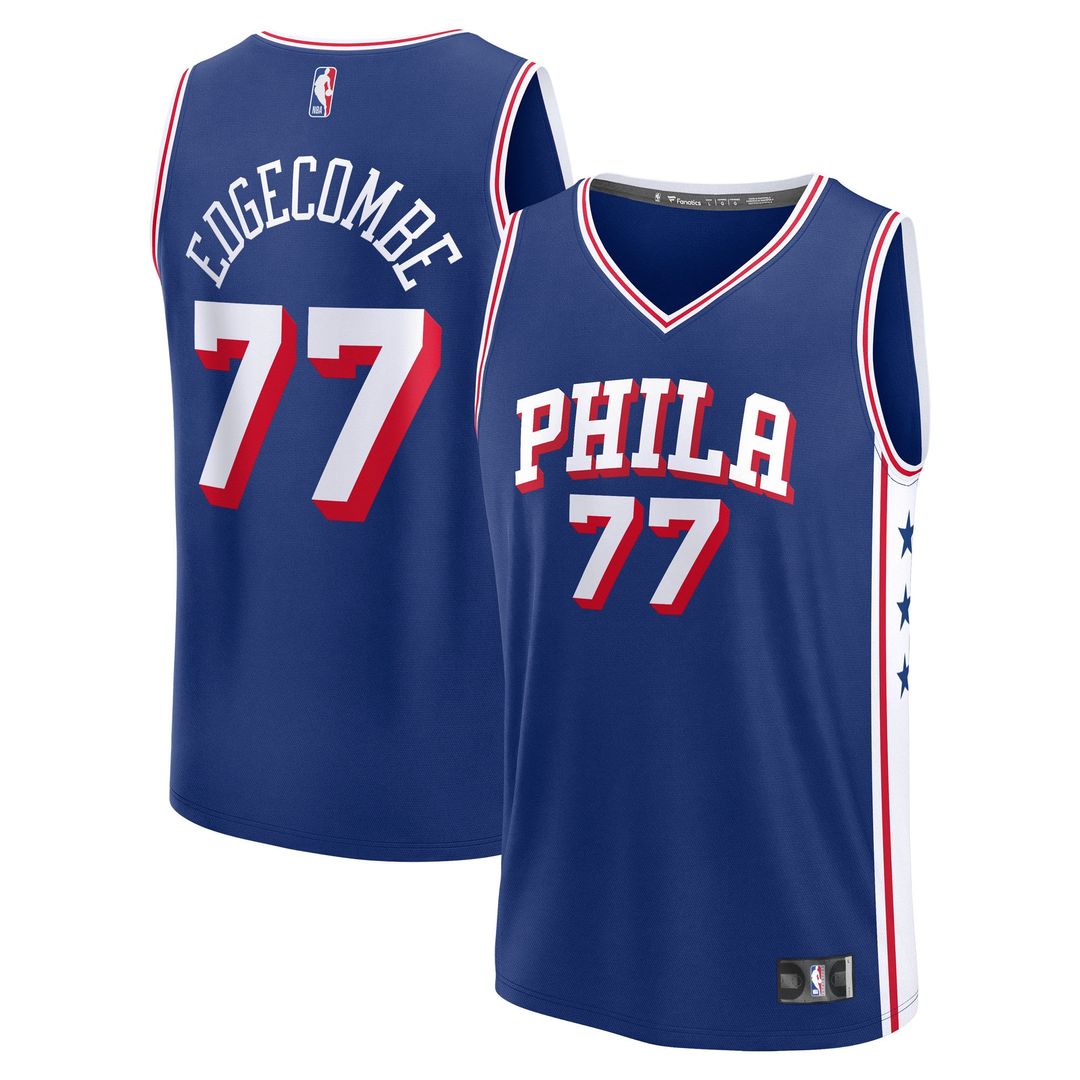 V. J. Edgecombe Philadelphia 76ers Fanatics 2025 NBA Draft First Round Pick Fast Break Replica Jersey - Icon Edition - Royal Official NBA Team Apparel