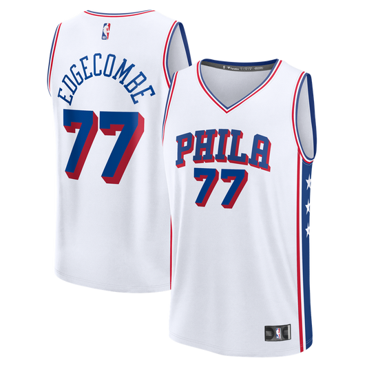 VJ Edgecombe Philadelphia 76ers Fanatics Fast Break Replica Jersey - White - Association Edition Official NBA Team Apparel Basketball Fan Gear