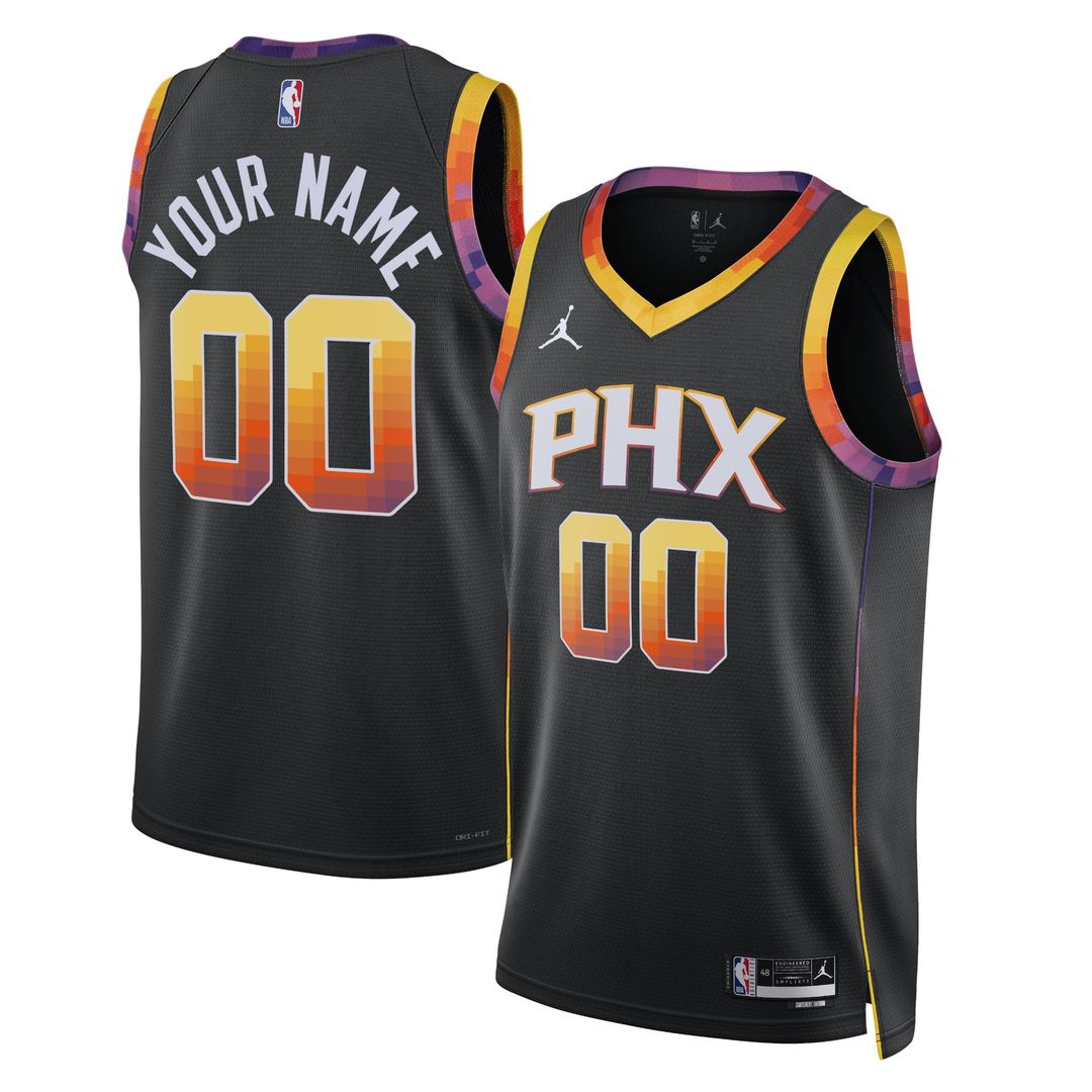 Phoenix Suns Jordan Brand Unisex 2022/23 Swingman Custom Jersey - Statement Edition - Black Official NBA Team Apparel Basketball Fan Gear