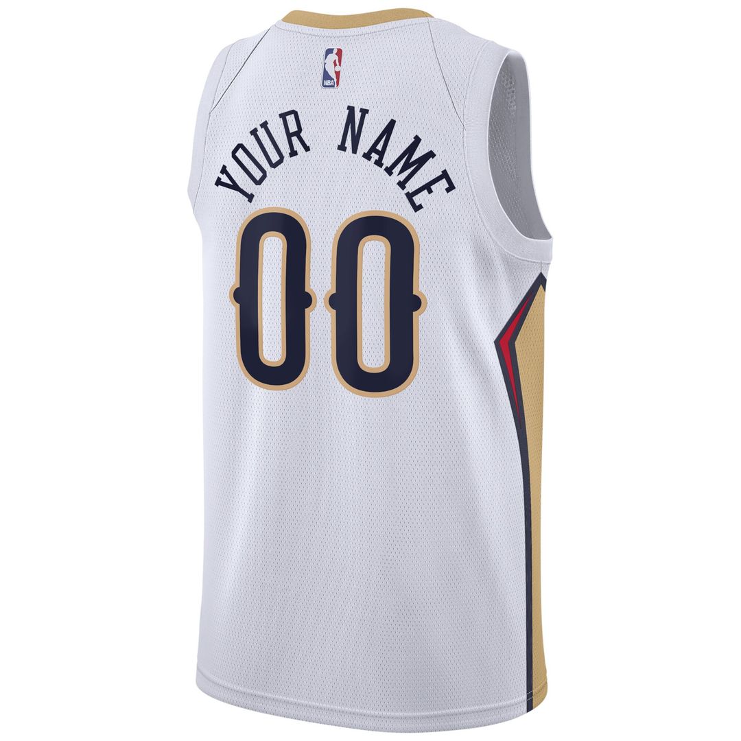 New Orleans Pelicans Nike Unisex Swingman Custom Jersey White - Association Edition Official NBA Team Apparel Basketball Fan Gear