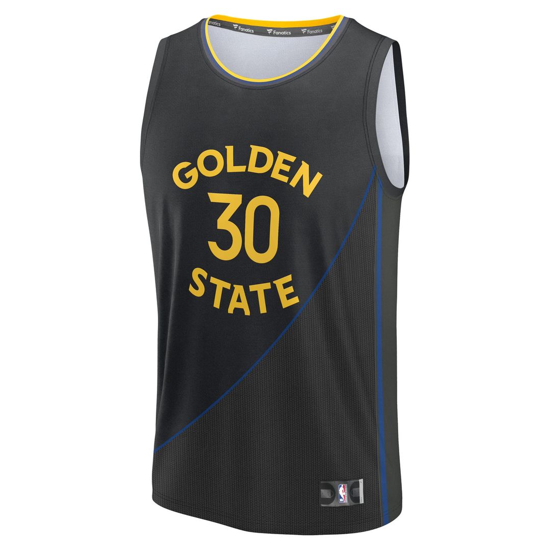 Stephen Curry Golden State Warriors Fanatics Fast Break Replica Player Jersey - Statement Edition - Black Official NBA Team Apparel Basketball Fan Gea