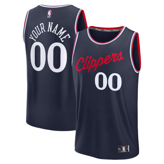 LA Clippers Fanatics Youth Fast Break Custom Replica Jersey - Navy - Icon Edition Official NBA Team Apparel Basketball Fan Gear