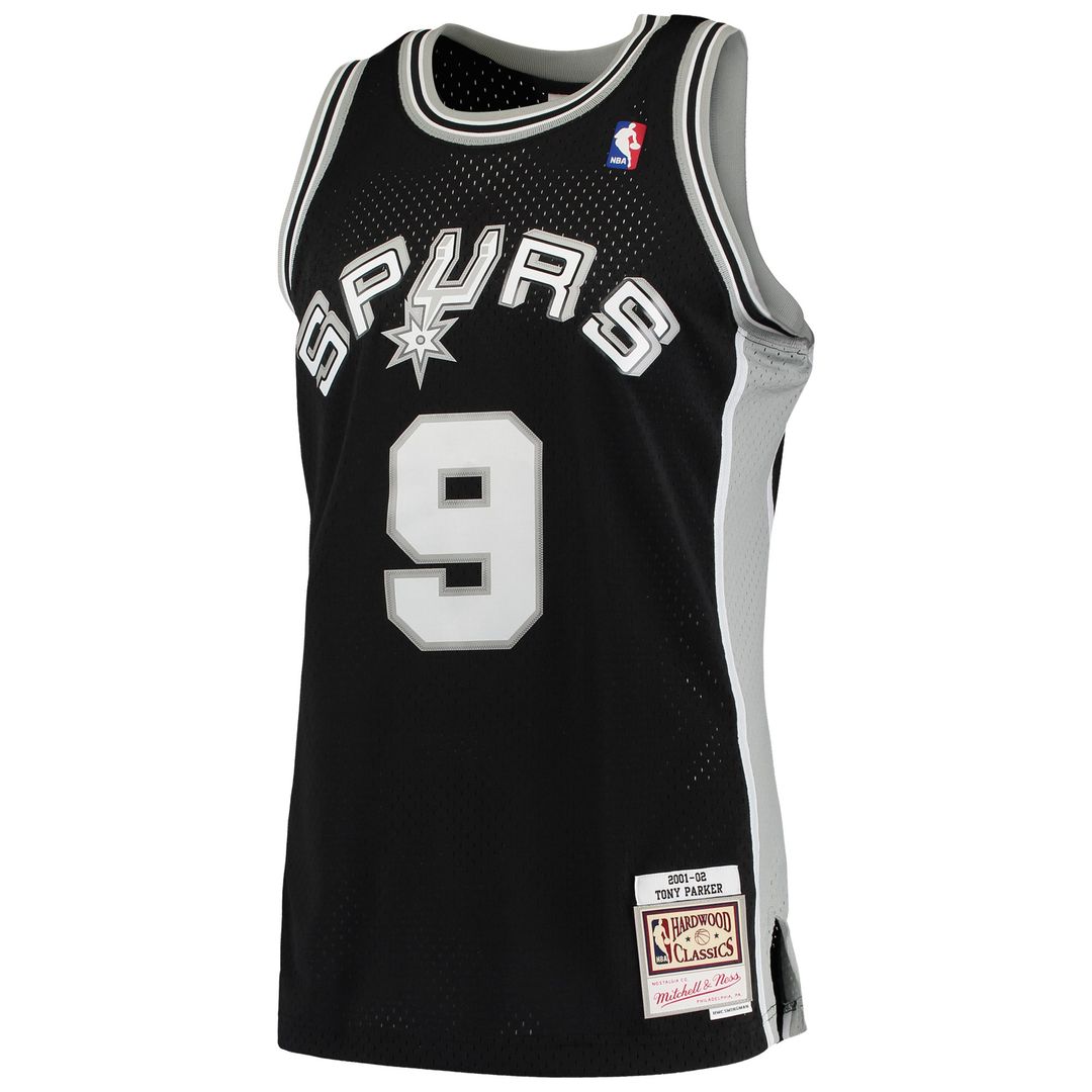 Tony Parker San Antonio Spurs Mitchell & Ness Hardwood Classics Swingman Jersey - Black Official NBA Team Apparel Basketball Fan Gear