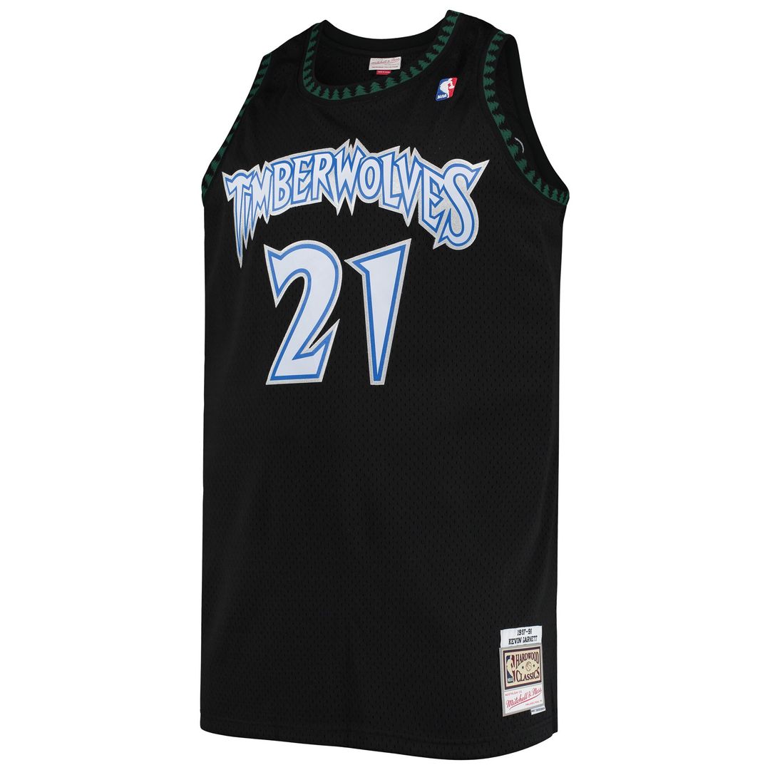 Kevin Garnett Minnesota Timberwolves Mitchell & Ness 1997/98 Big & Tall Hardwood Classics Swingman Jersey - Black Official NBA Team Apparel Basketball