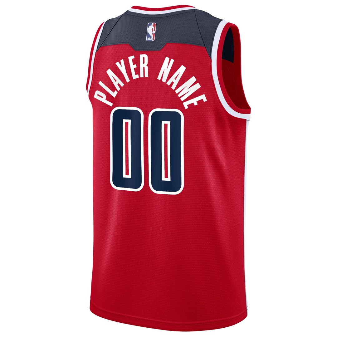 Washington Wizards Nike 2020/21 Swingman Custom Jersey - Icon Edition - Red Official NBA Team Apparel Basketball Fan Gear