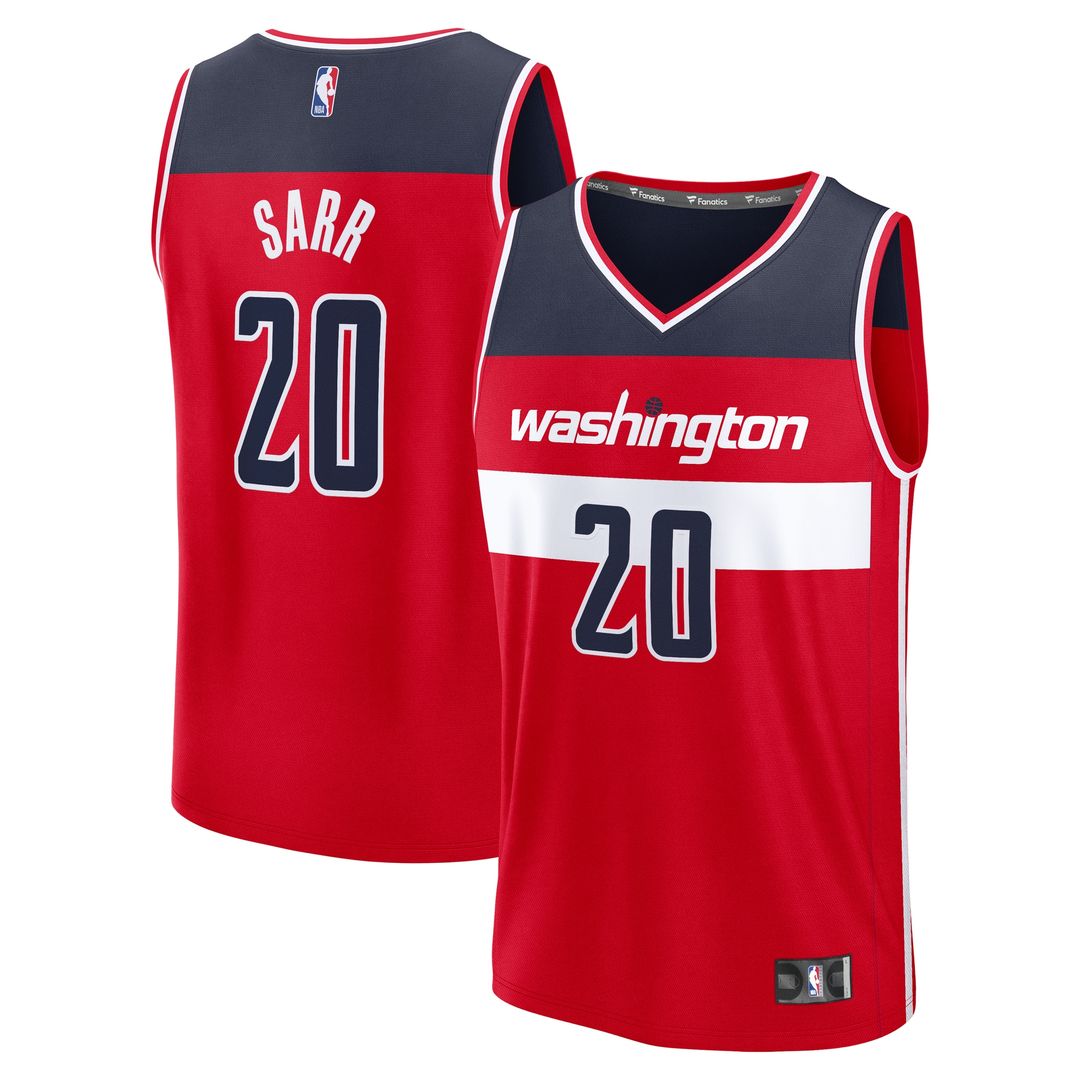 Alex Sarr Washington Wizards Fanatics Fast Break Replica Jersey - Icon Edition - Red Official NBA Team Apparel Basketball Fan Gear