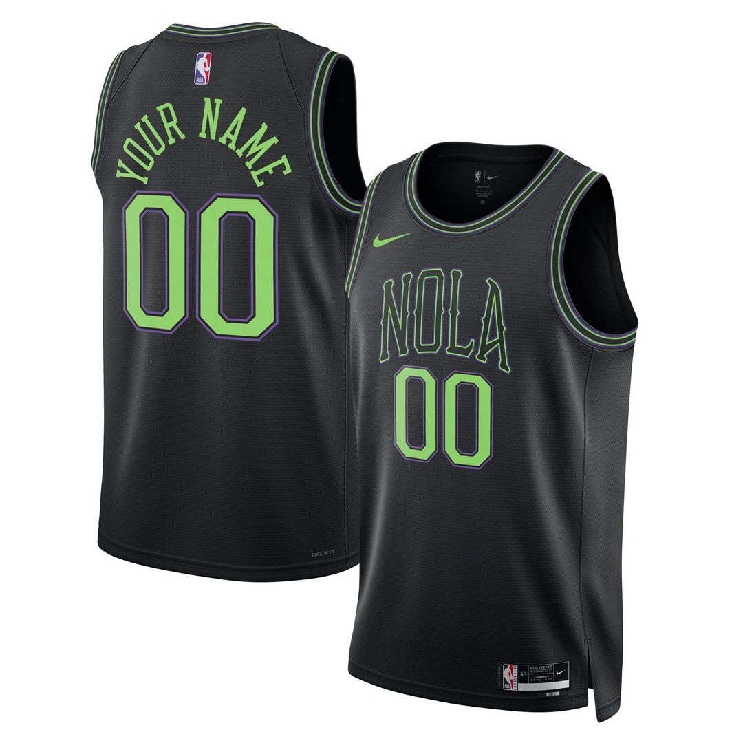 New Orleans Pelicans Nike Unisex 2025/26 City Edition Swingman Custom Jersey - Black Official NBA Team Apparel Basketball Fan Gear