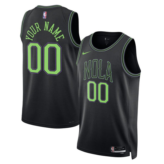 New Orleans Pelicans Nike Unisex 2025/26 City Edition Swingman Custom Jersey - Black Official NBA Team Apparel Basketball Fan Gear