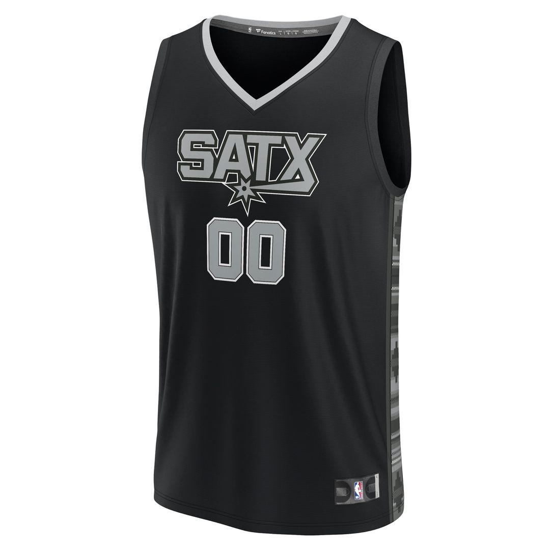 San Antonio Spurs Fanatics Fast Break Custom Replica Jersey - Black - Statement Edition Official NBA Team Apparel Basketball Fan Gear