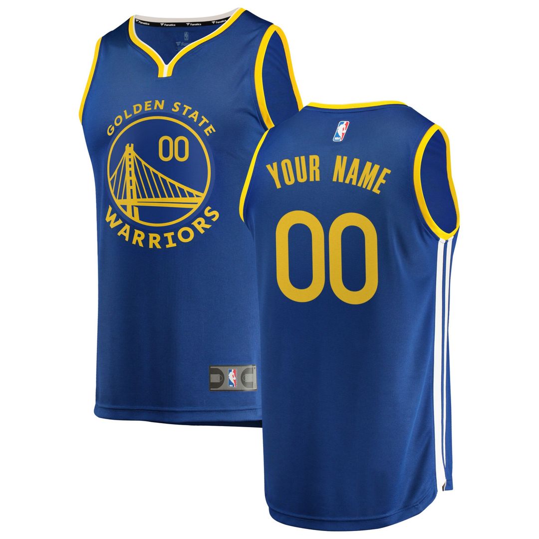 Golden State Warriors Fanatics Youth 2019/20 Fast Break Custom Replica Jersey Royal - Icon Edition Official NBA Team Apparel Basketball Fan Gear
