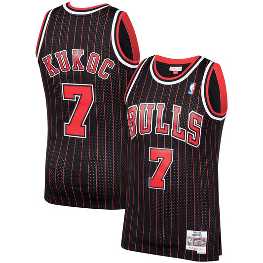 Toni Kukoc Chicago Bulls Mitchell & Ness 1995/96 Hardwood Classics Swingman Jersey - Black Official NBA Team Apparel Basketball Fan Gear
