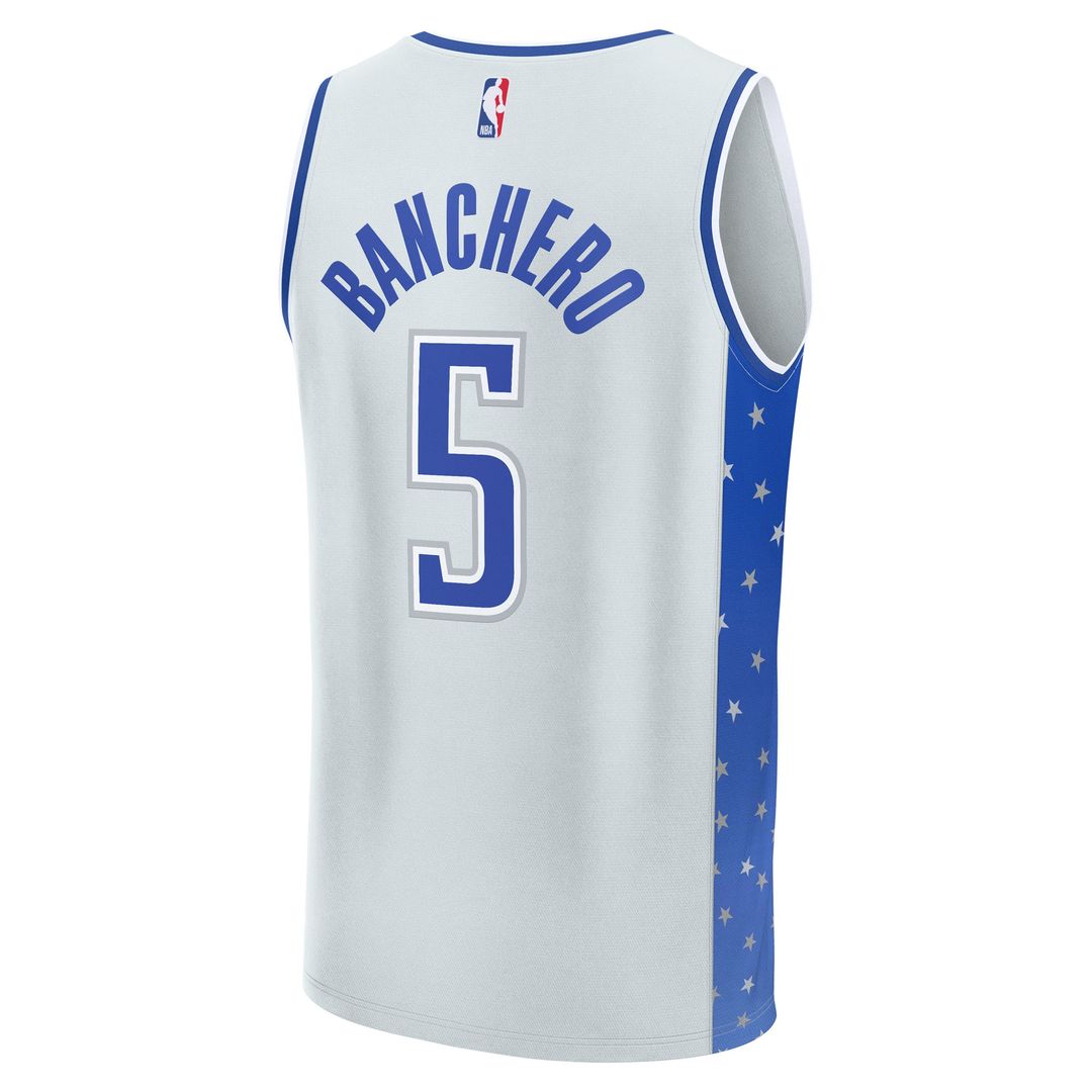 Paolo Banchero Orlando Magic Fanatics Youth 2025/26 City Edition Fast Break Jersey - Silver Official NBA Team Apparel Basketball Fan Gear