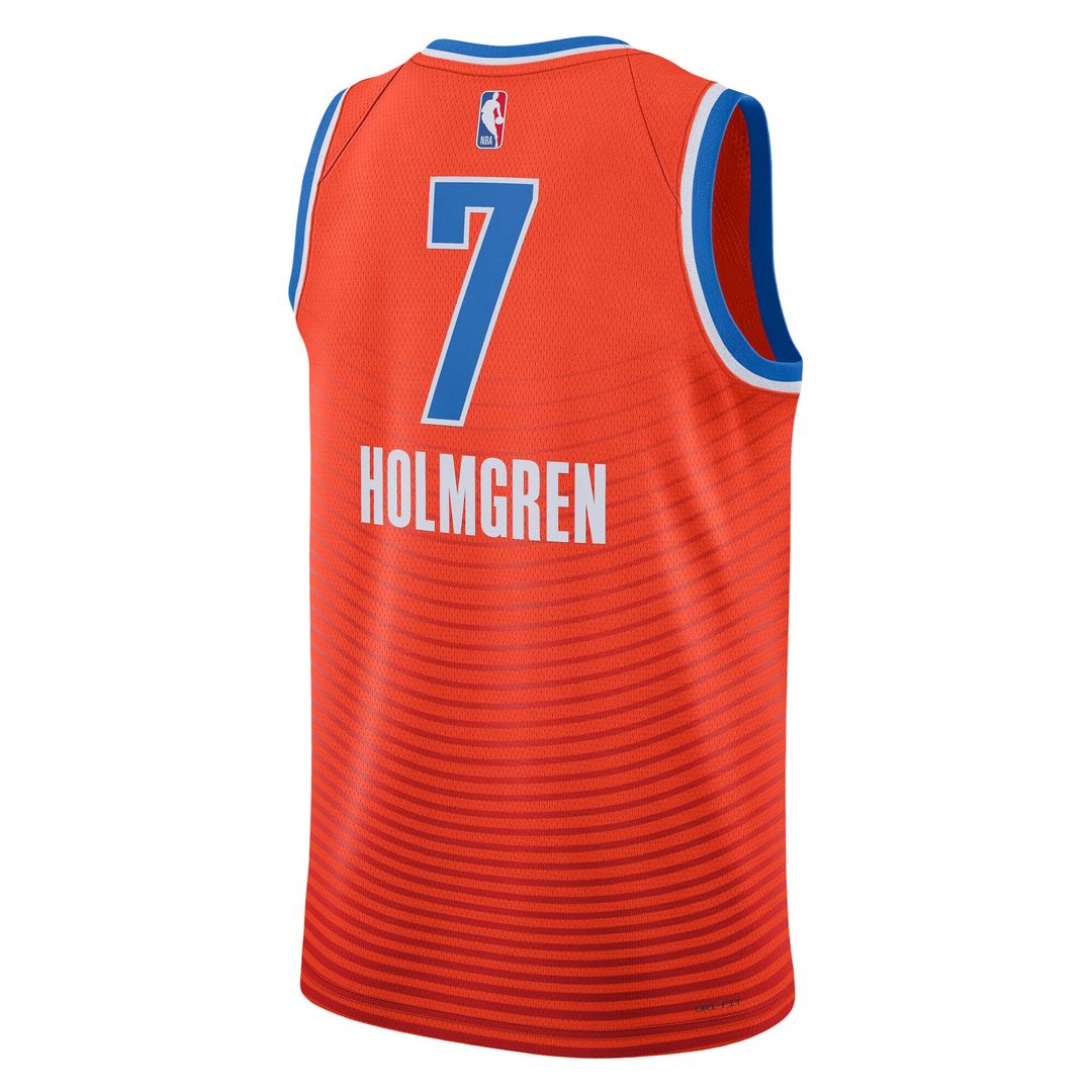 Chet Holmgren Oklahoma City Thunder Jordan Brand Unisex Swingman Jersey - Statement Edition - Orange Official NBA Team Apparel Basketball Fan Gear