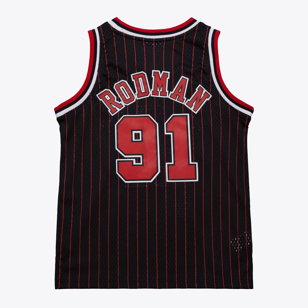 Dennis Rodman Chicago Bulls Youth 1995/96 Swingman Jersey - Black Official NBA Team Apparel Basketball Fan Gear
