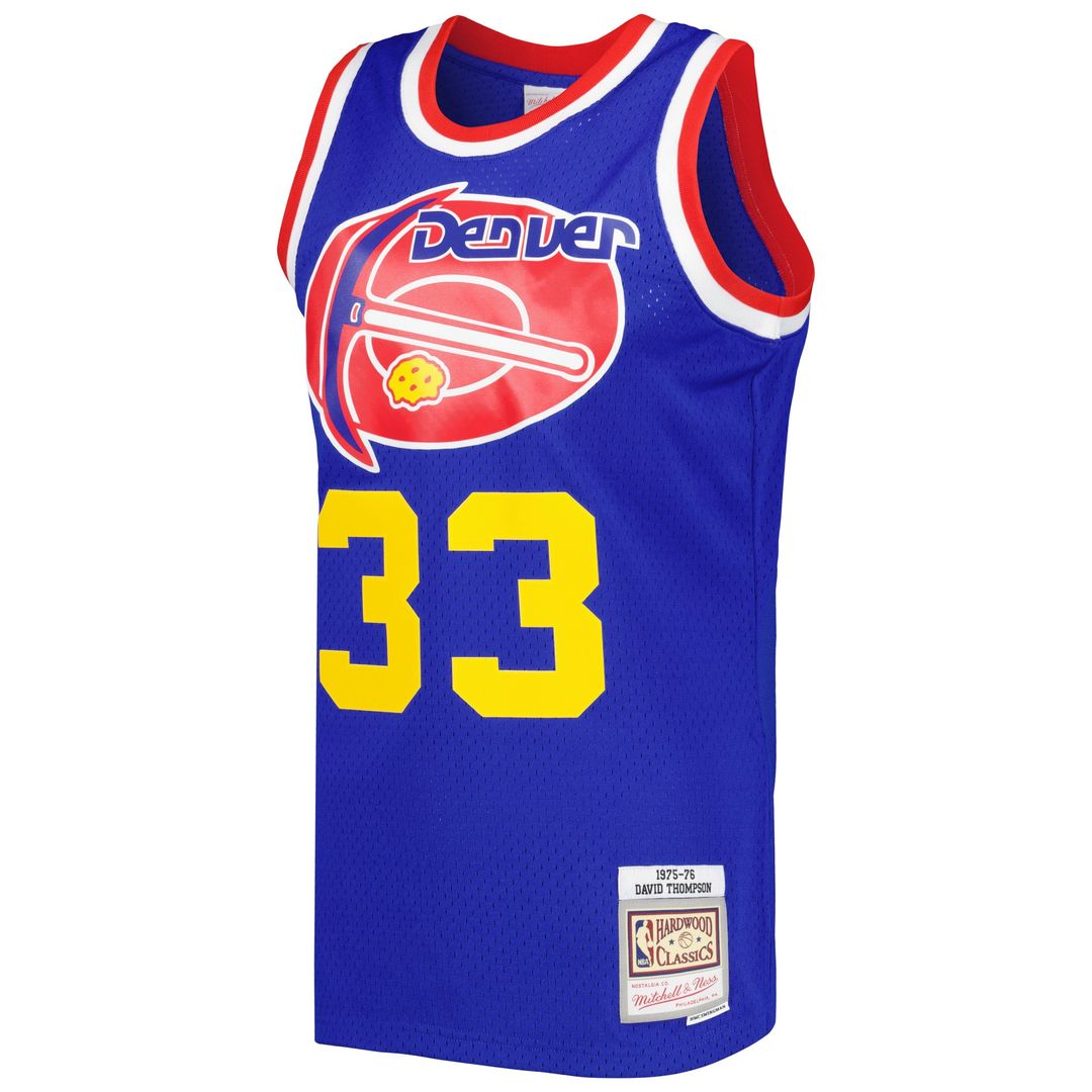 David Thompson Denver Nuggets Mitchell & Ness Hardwood Classics 1975/76 Swingman Jersey - Royal Official NBA Team Apparel Basketball Fan Gear