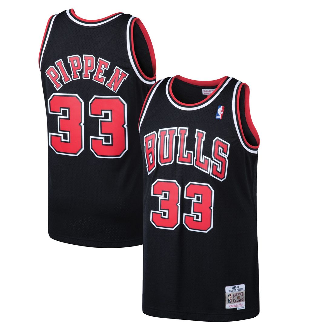 Scottie Pippen Chicago Bulls Mitchell & Ness 1997/98 Hardwood Classics Swingman Jersey - Black Official NBA Team Apparel Basketball Fan Gear