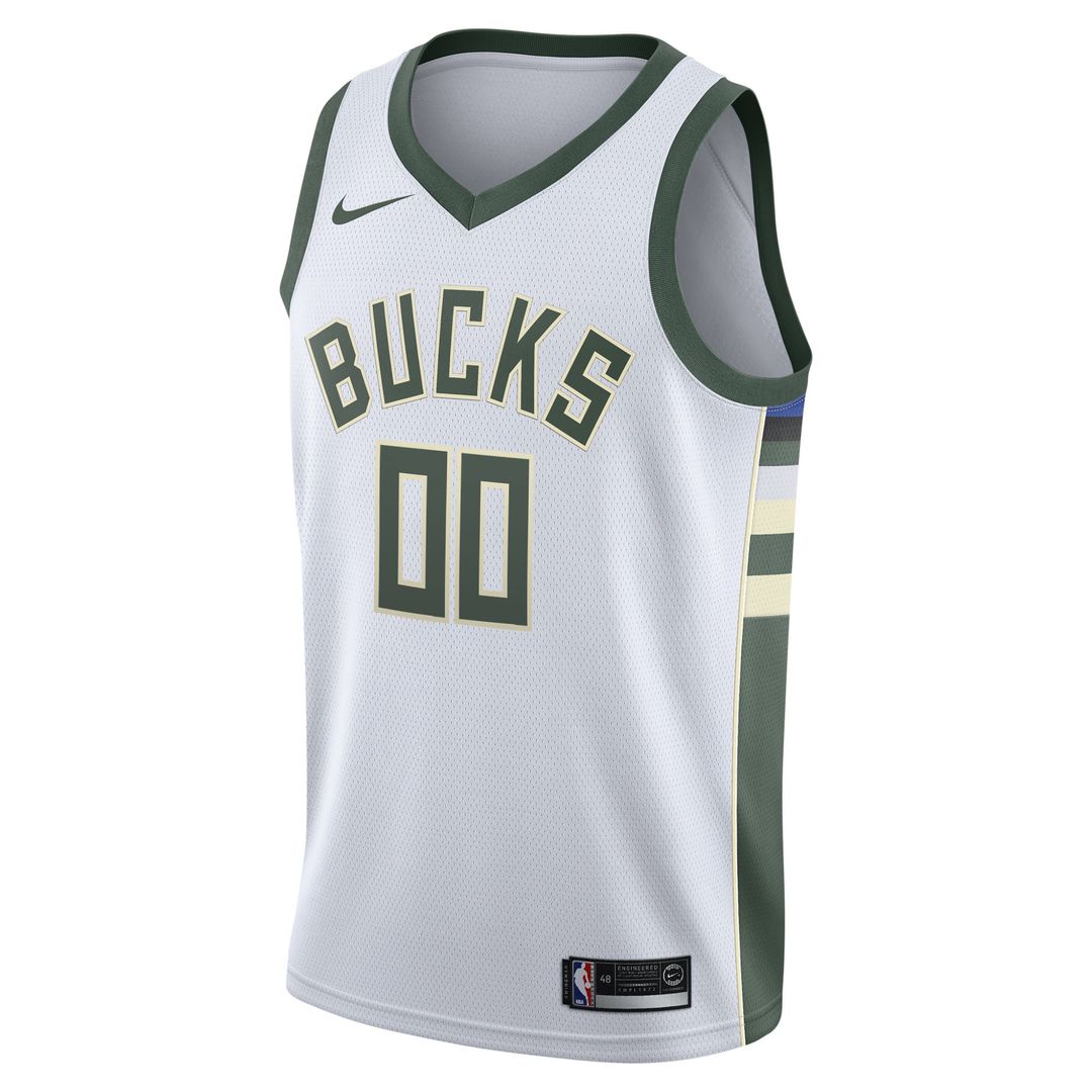 Milwaukee Bucks Nike 2020/21 Swingman Custom Jersey - Association Edition - White Official NBA Team Apparel Basketball Fan Gear