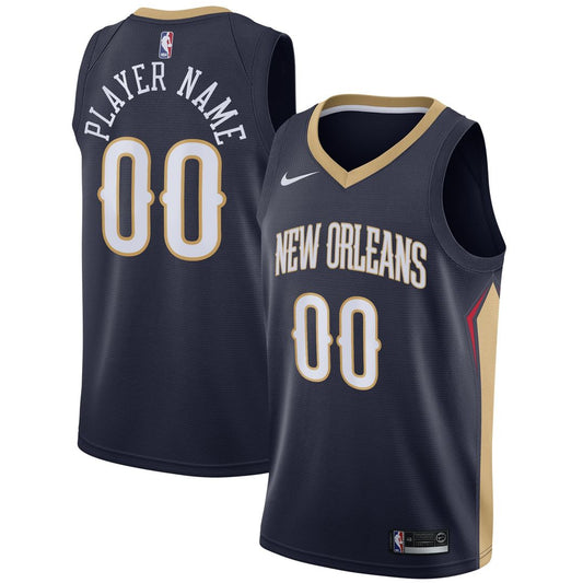 New Orleans Pelicans Nike Swingman Custom Jersey Navy - Icon Edition Official NBA Team Apparel Basketball Fan Gear