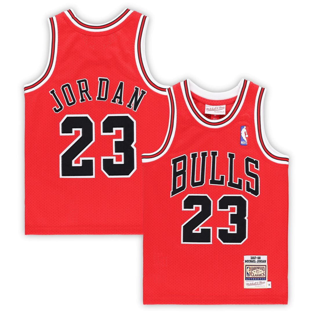 Michael Jordan Chicago Bulls Mitchell & Ness Preschool 1997/98 Hardwood Classics Authentic Jersey - White Official NBA Team Apparel Basketball Fan Gea