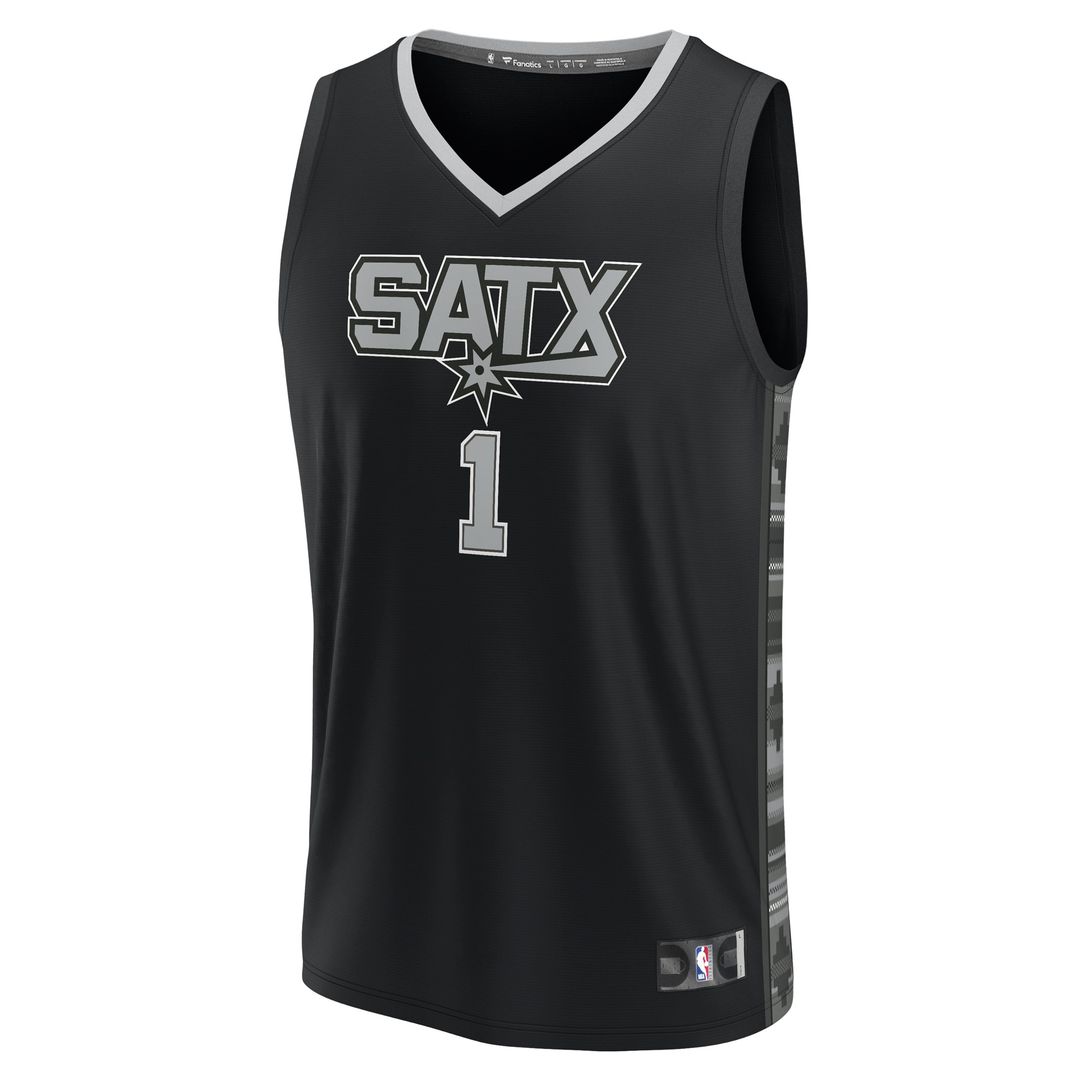 Victor Wembanyama San Antonio Spurs Fanatics Youth Fast Break Player Jersey - Statement Edition - Black Official NBA Team Apparel Basketball Fan Gear