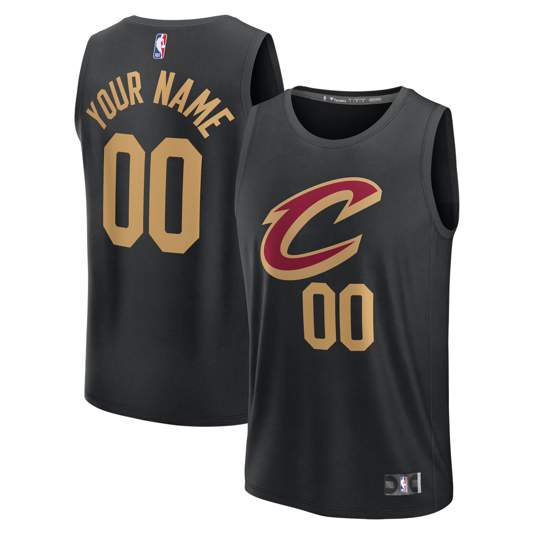 Cleveland Cavaliers Fanatics Youth Fast Break Custom Jersey - Statement Edition - Black Official NBA Team Apparel Basketball Fan Gear