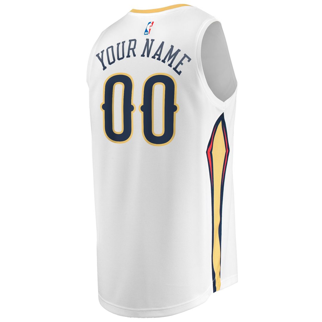 New Orleans Pelicans Fanatics Youth Fast Break Replica Custom Jersey - Association Edition - White Official NBA Team Apparel Basketball Fan Gear