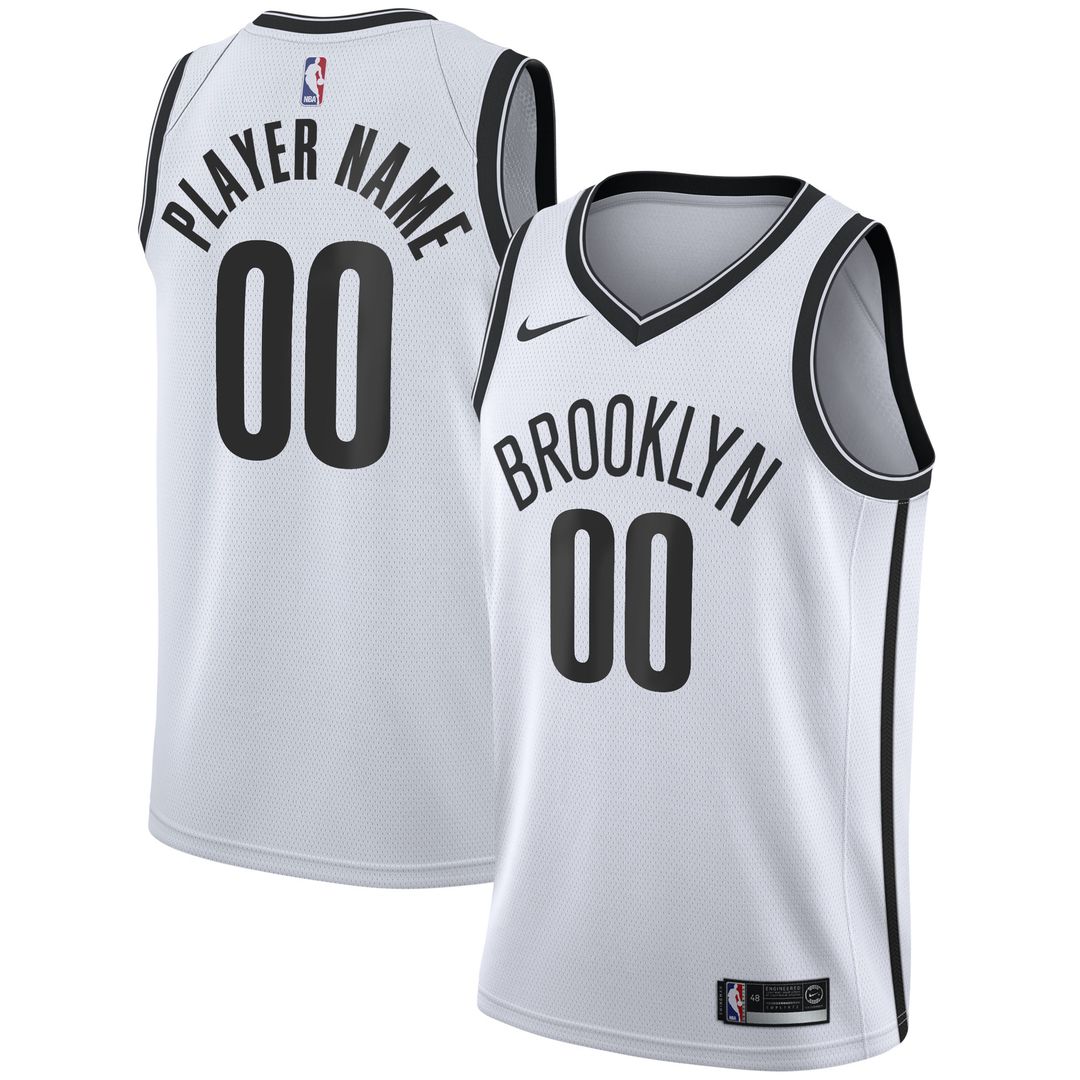Brooklyn Nets Nike 2020/21 Swingman Custom Jersey - Association Edition - White Official NBA Team Apparel Basketball Fan Gear