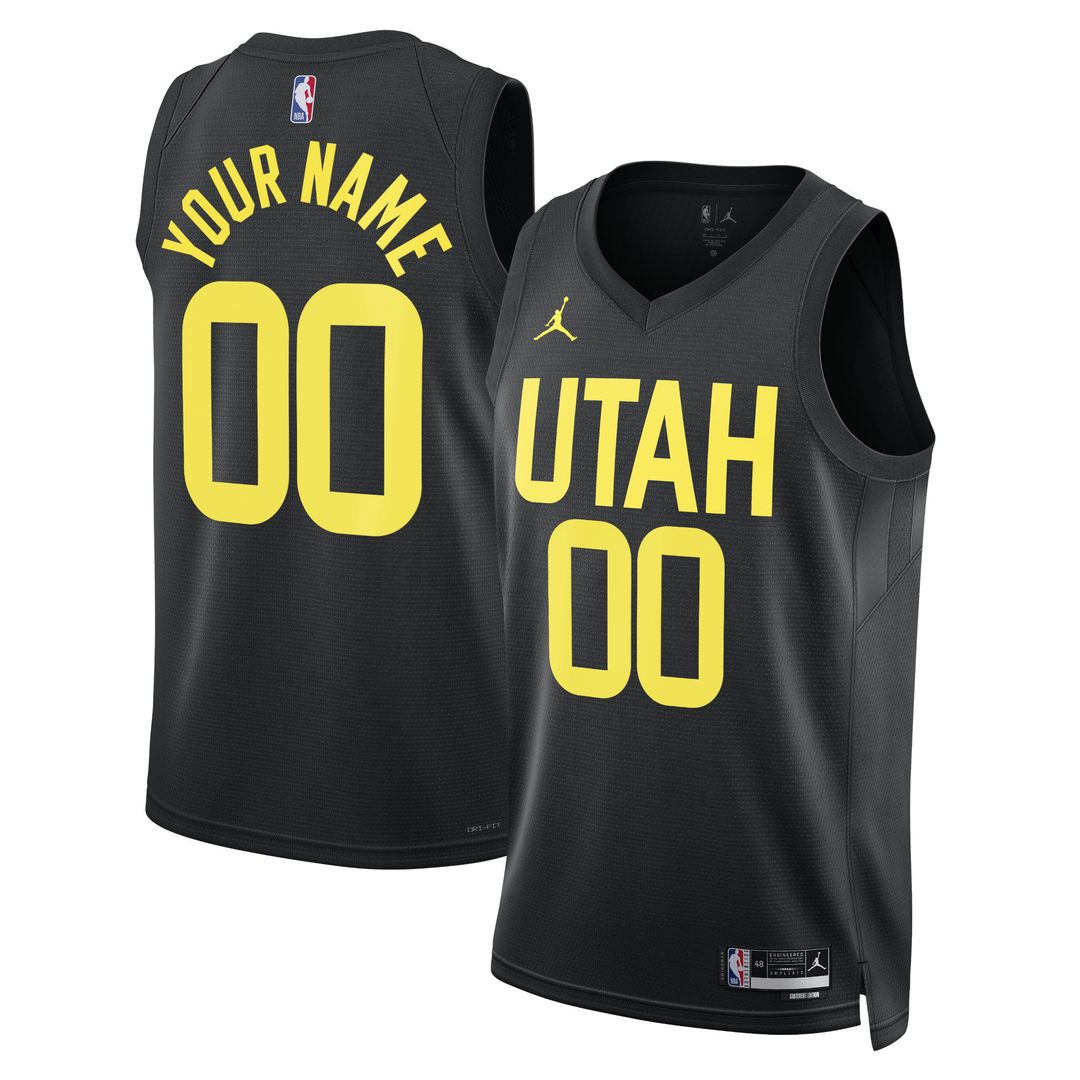 Utah Jazz Jordan Brand Unisex 2022/23 Swingman Custom Jersey - Statement Edition - Black Official NBA Team Apparel Basketball Fan Gear