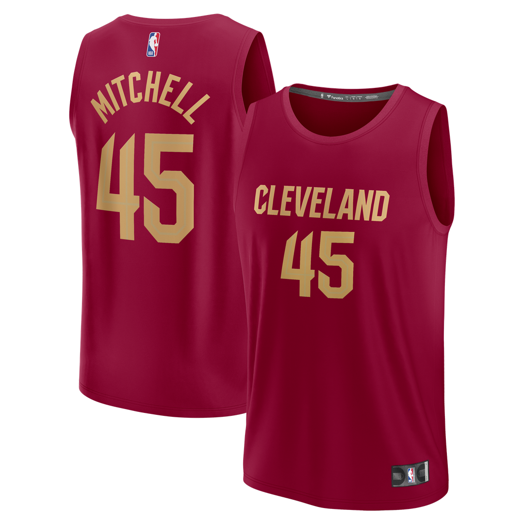 Donovan Mitchell Cleveland Cavaliers Fanatics Fast Break Replica Jersey - Icon Edition - Wine Official NBA Team Apparel Basketball Fan Gear