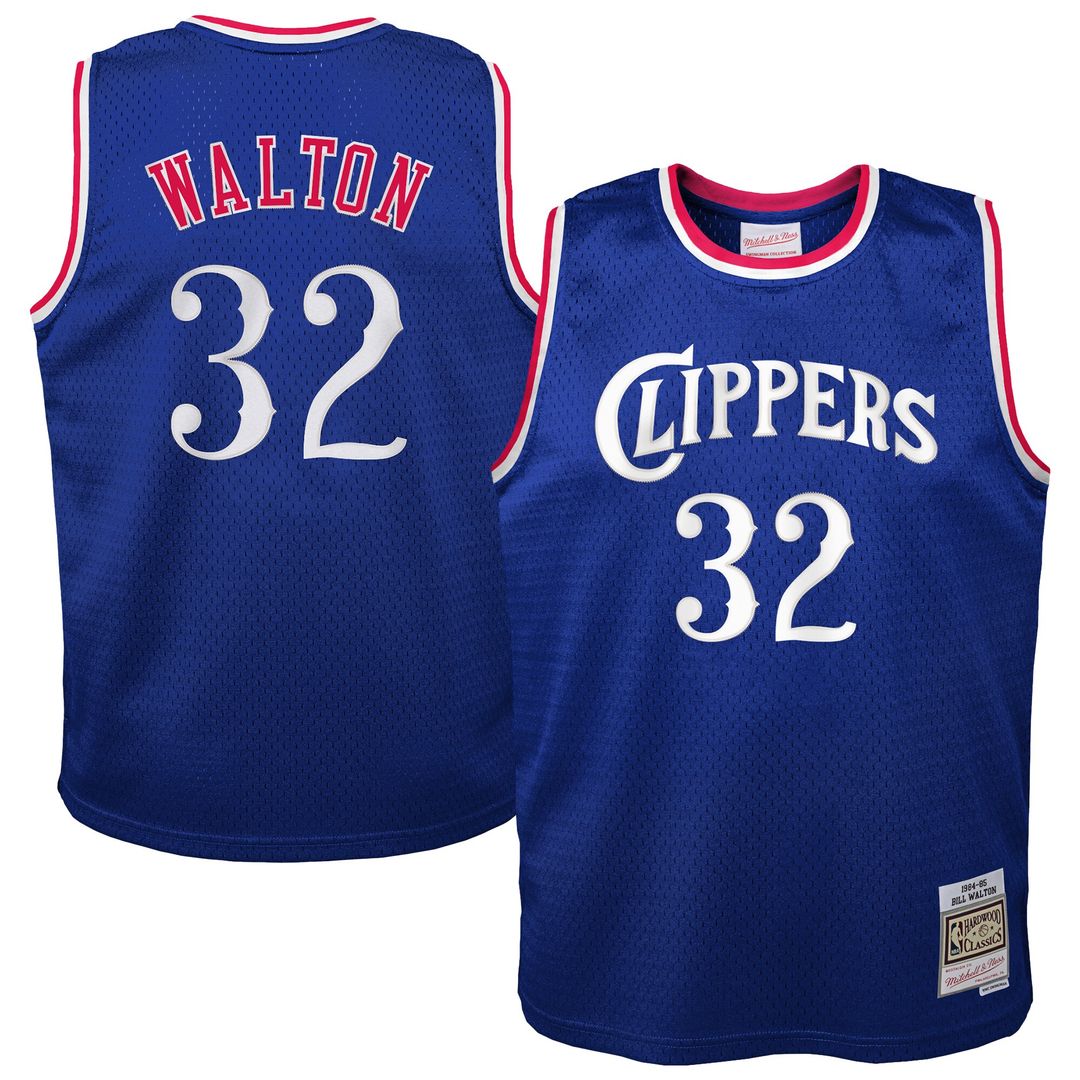 Bill Walton LA Clippers Mitchell & Ness Youth 1984/85 Hardwood Classics Swingman Jersey - Royal Official NBA Team Apparel Basketball Fan Gear