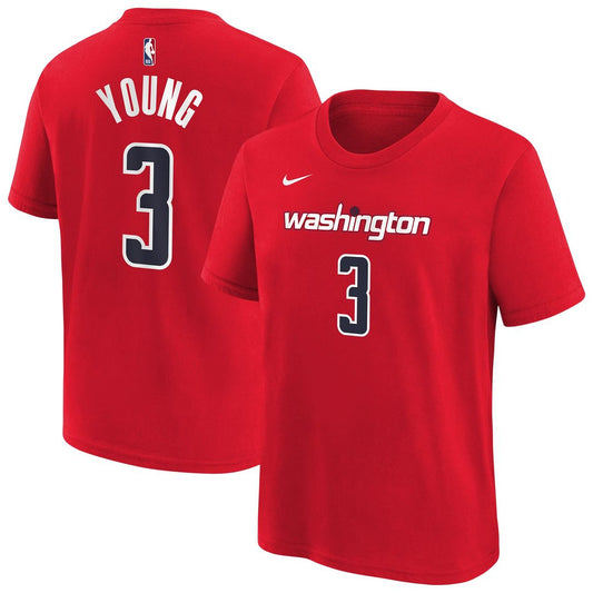 Trae Young Washington Wizards Nike Youth 2026 Name & Number T-Shirt - Red Official NBA Team Apparel Basketball Fan Gear