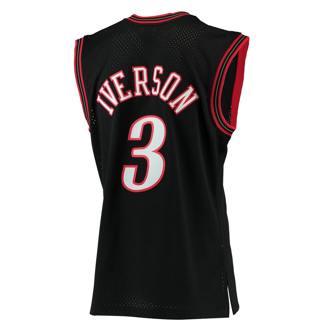 Allen Iverson Philadelphia 76ers Mitchell & Ness 2000/01 Hardwood Classics Swingman Jersey - Black Official NBA Team Apparel Basketball Fan Gear