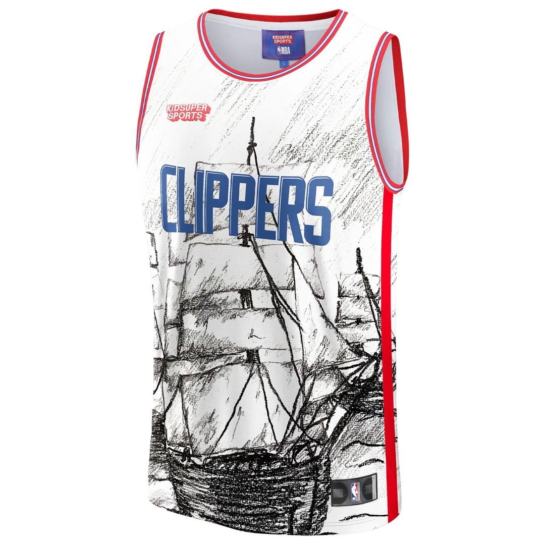 LA Clippers NBA & KidSuper Studios by Fanatics Unisex Hometown Jersey - Gray Official NBA Team Apparel Basketball Fan Gear