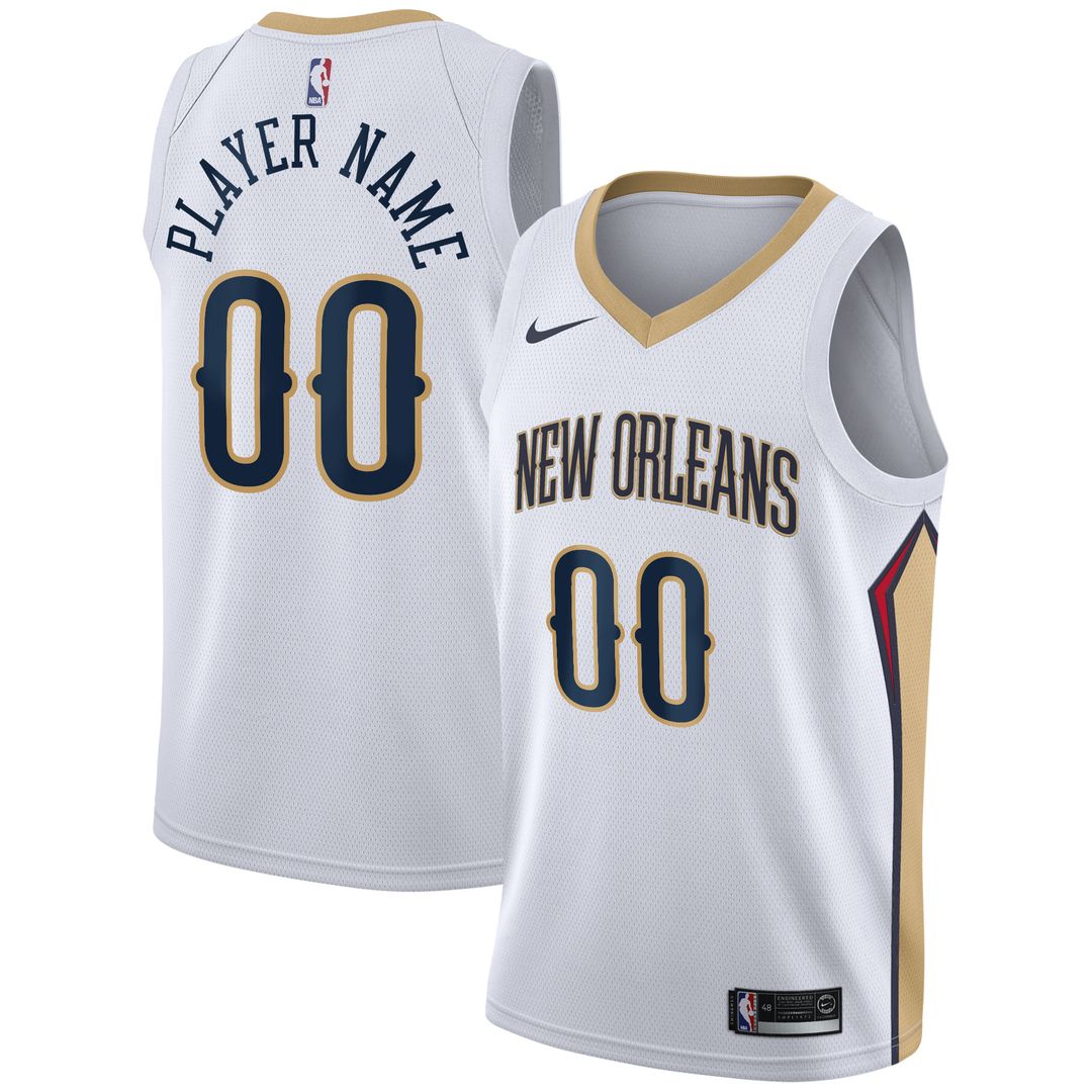 New Orleans Pelicans Nike 2020/21 Swingman Custom Jersey - Association Edition - White Official NBA Team Apparel Basketball Fan Gear