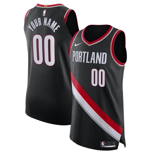 Portland Trail Blazers Nike 2020/21 Authentic Custom Jersey Black - Icon Edition Official NBA Team Apparel Basketball Fan Gear