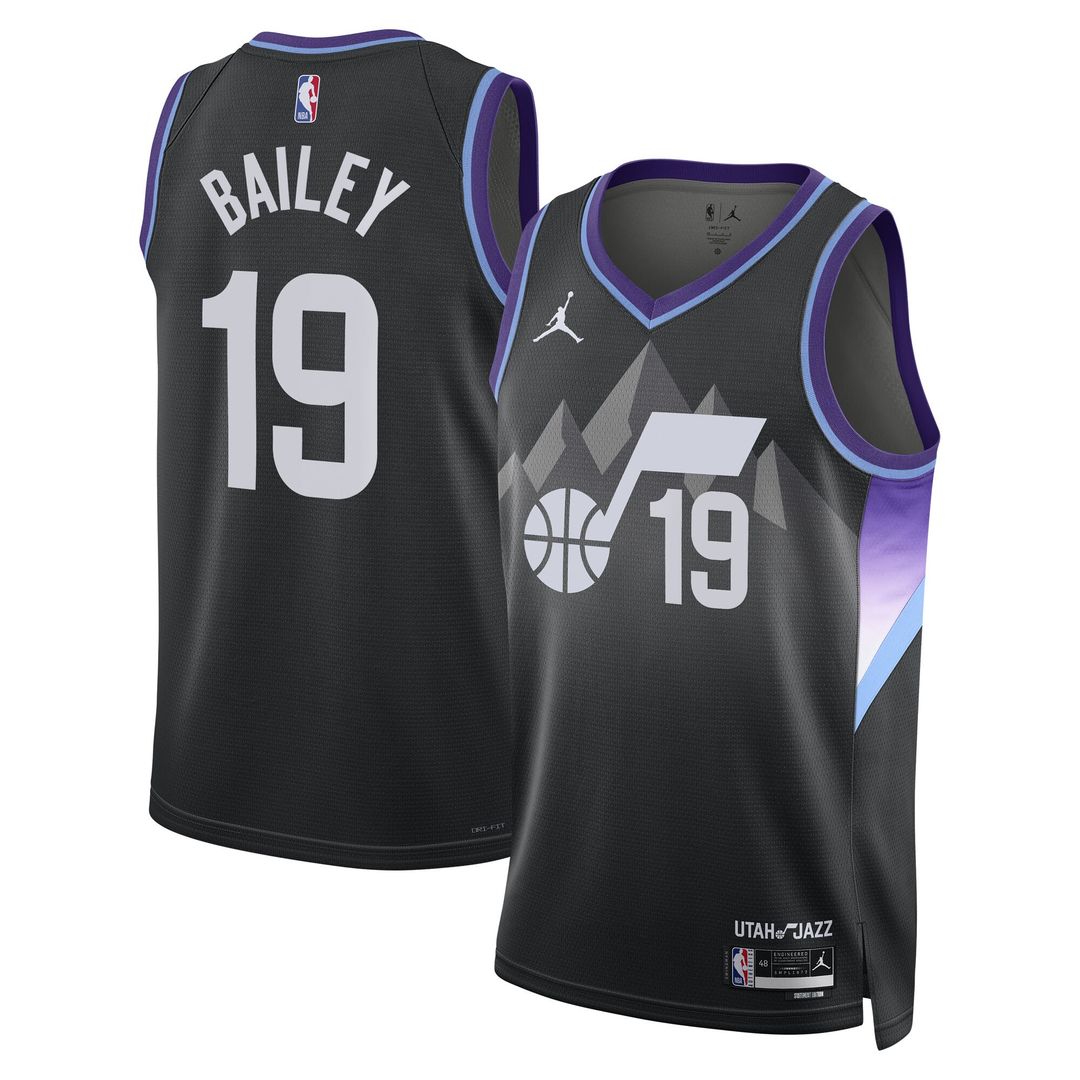 Ace Bailey Utah Jazz Jordan Brand Unisex Swingman Player Jersey - Statement Edition - Black Official NBA Team Apparel Basketball Fan Gear
