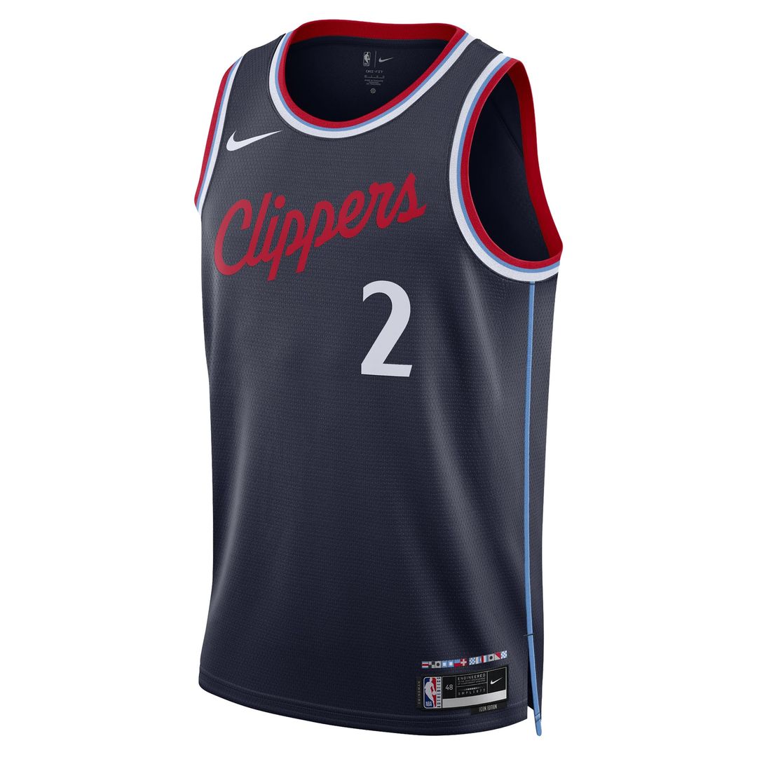Kawhi Leonard LA Clippers Nike Unisex 2024/25 Swingman Jersey - Navy - Icon Edition Official NBA Team Apparel Basketball Fan Gear