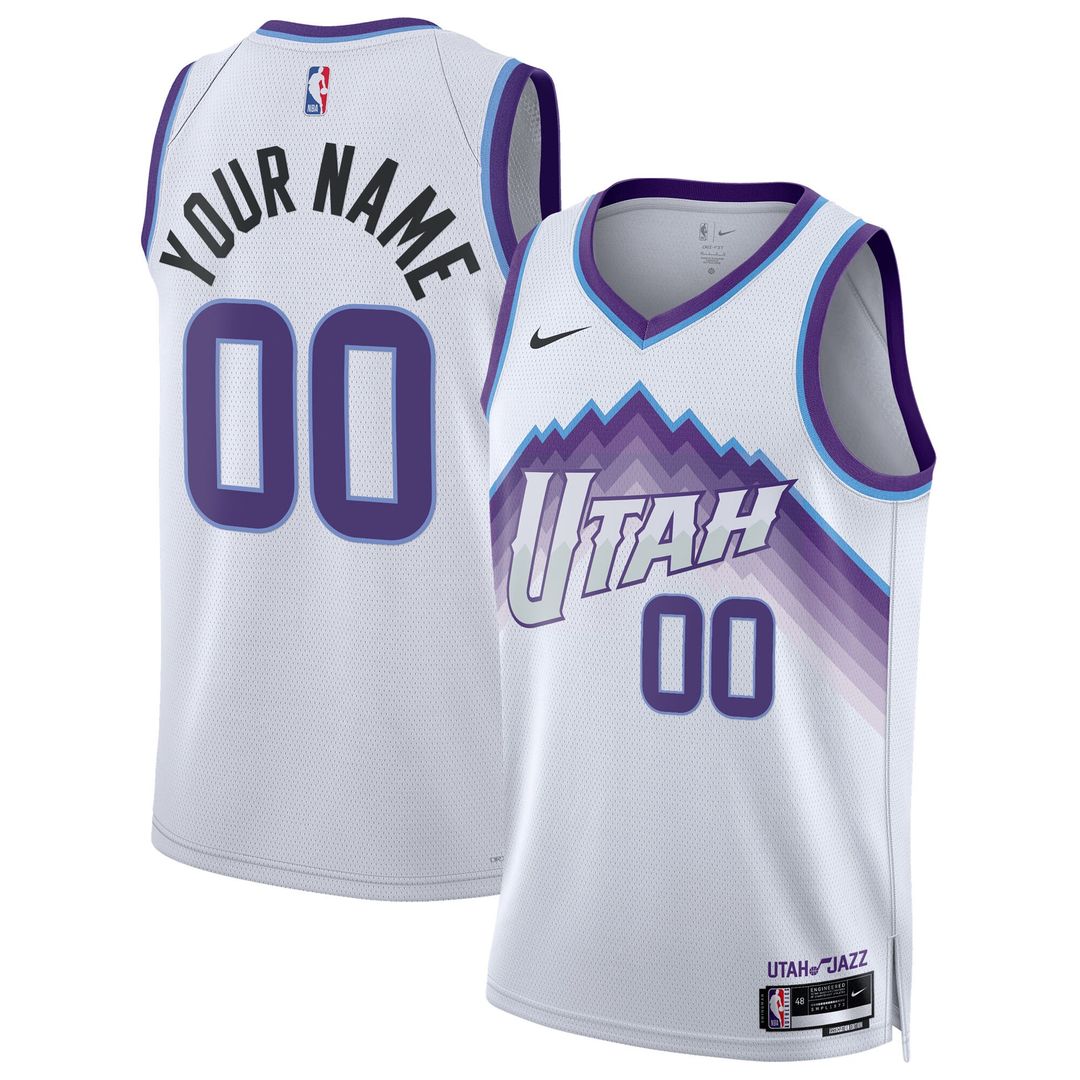 Utah Jazz Nike Unisex Swingman Custom Jersey - Association Edition - White Official NBA Team Apparel Basketball Fan Gear