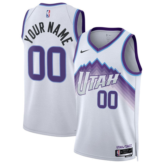 Utah Jazz Nike Unisex Swingman Custom Jersey - Association Edition - White Official NBA Team Apparel Basketball Fan Gear