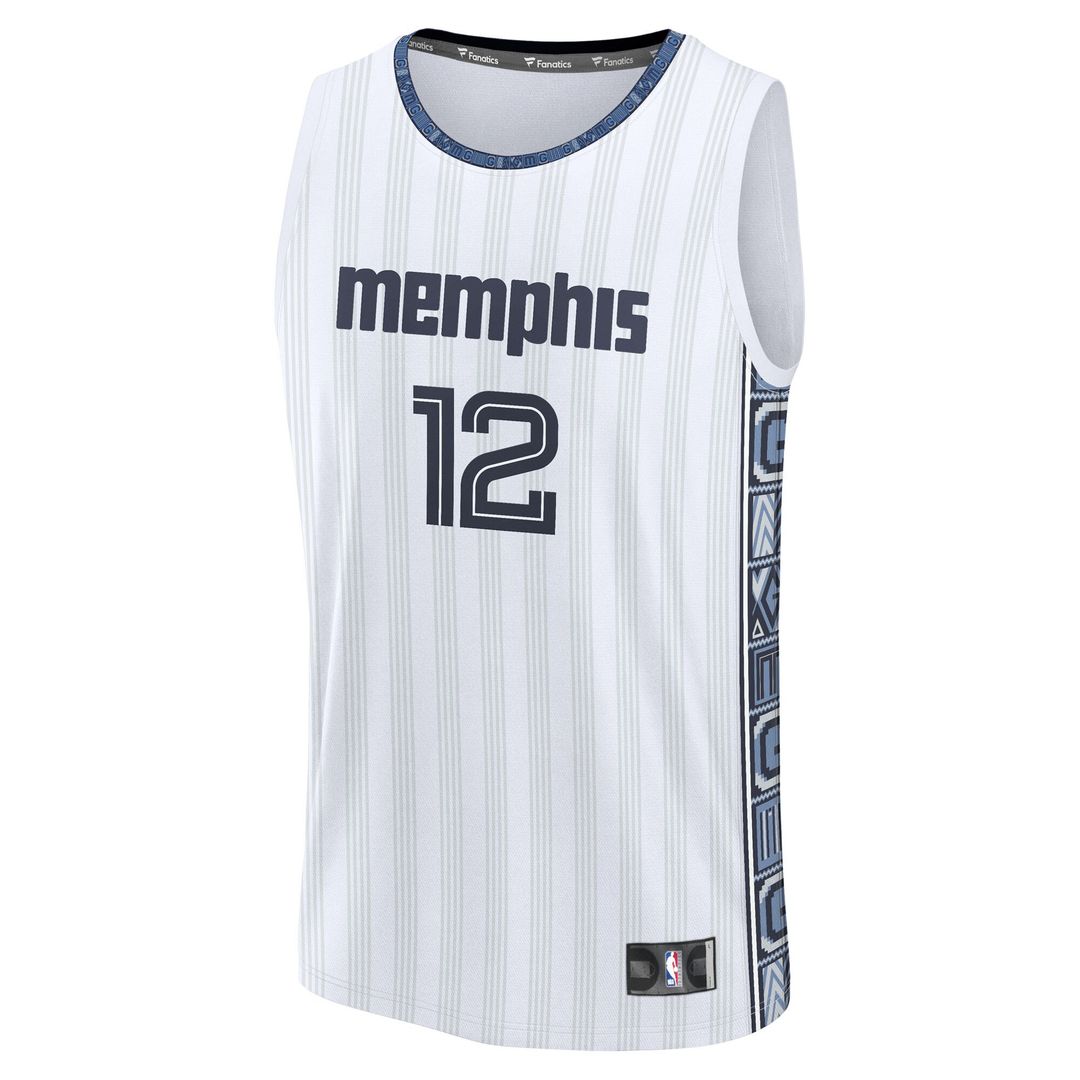 Ja Morant Memphis Grizzlies Fanatics Youth 2025/26 City Edition Fast Break Jersey - White Official NBA Team Apparel Basketball Fan Gear