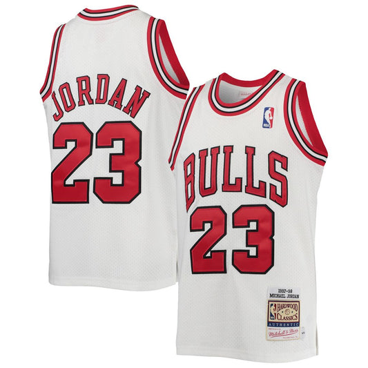 Michael Jordan Chicago Bulls Mitchell & Ness Youth 1997/98 Hardwood Classics Authentic Jersey - White Official NBA Team Apparel Basketball Fan Gear
