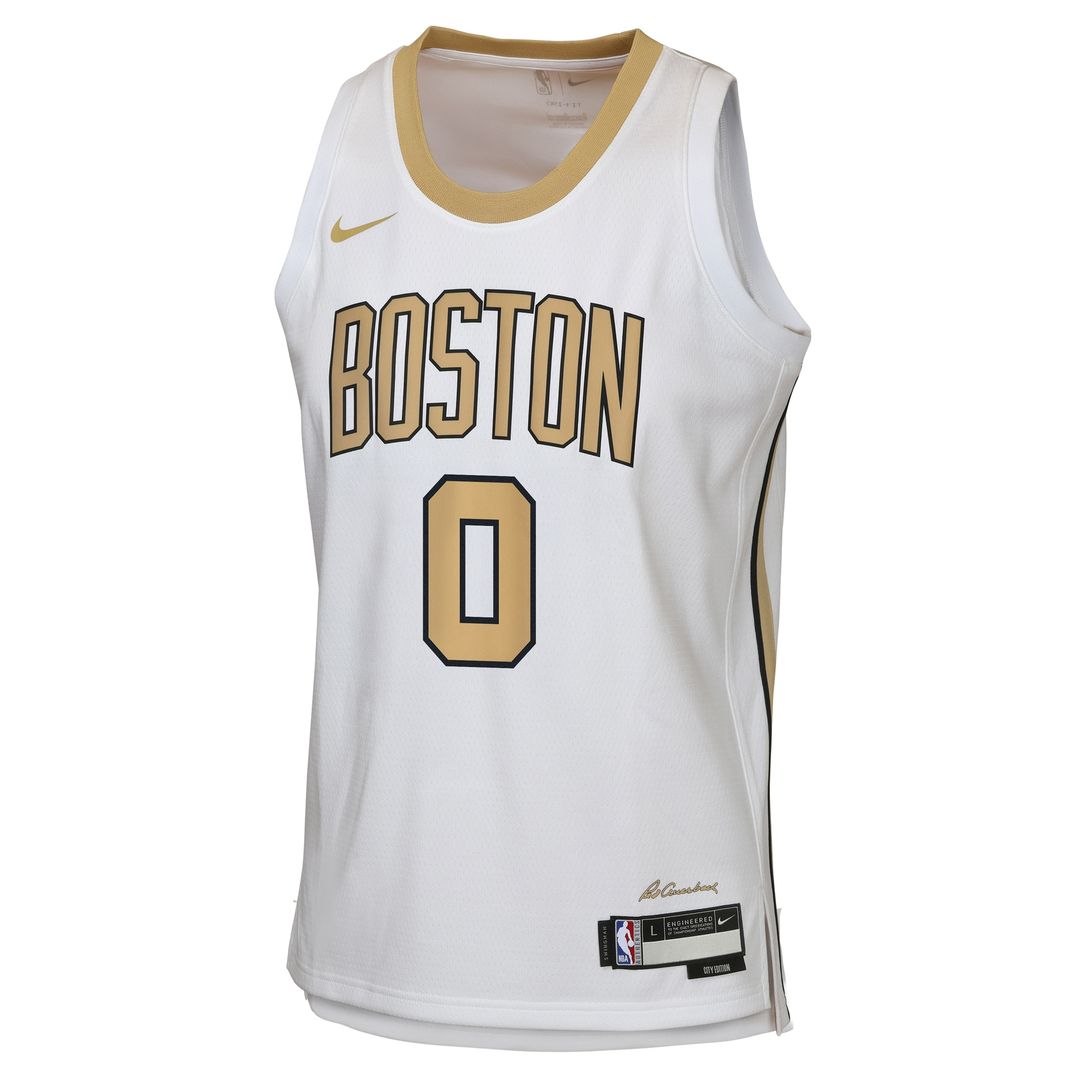 Jayson Tatum Boston Celtics Nike Youth 2025/26 City Edition Swingman Jersey - White Official NBA Team Apparel Basketball Fan Gear