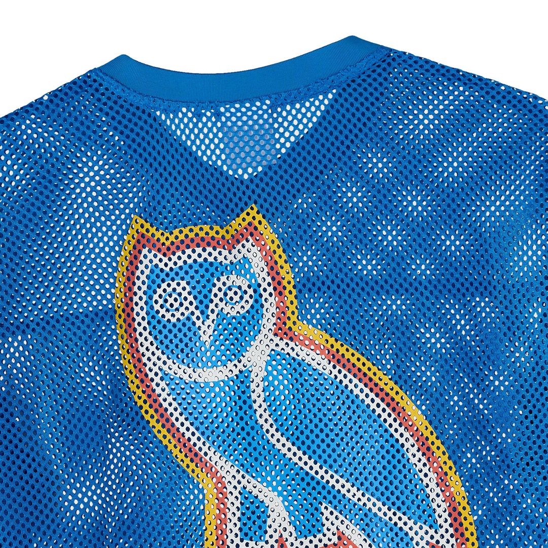 Oklahoma City Thunder OVO x NBA Mesh Football Fashion Jersey - Blue Official NBA Team Apparel Basketball Fan Gear