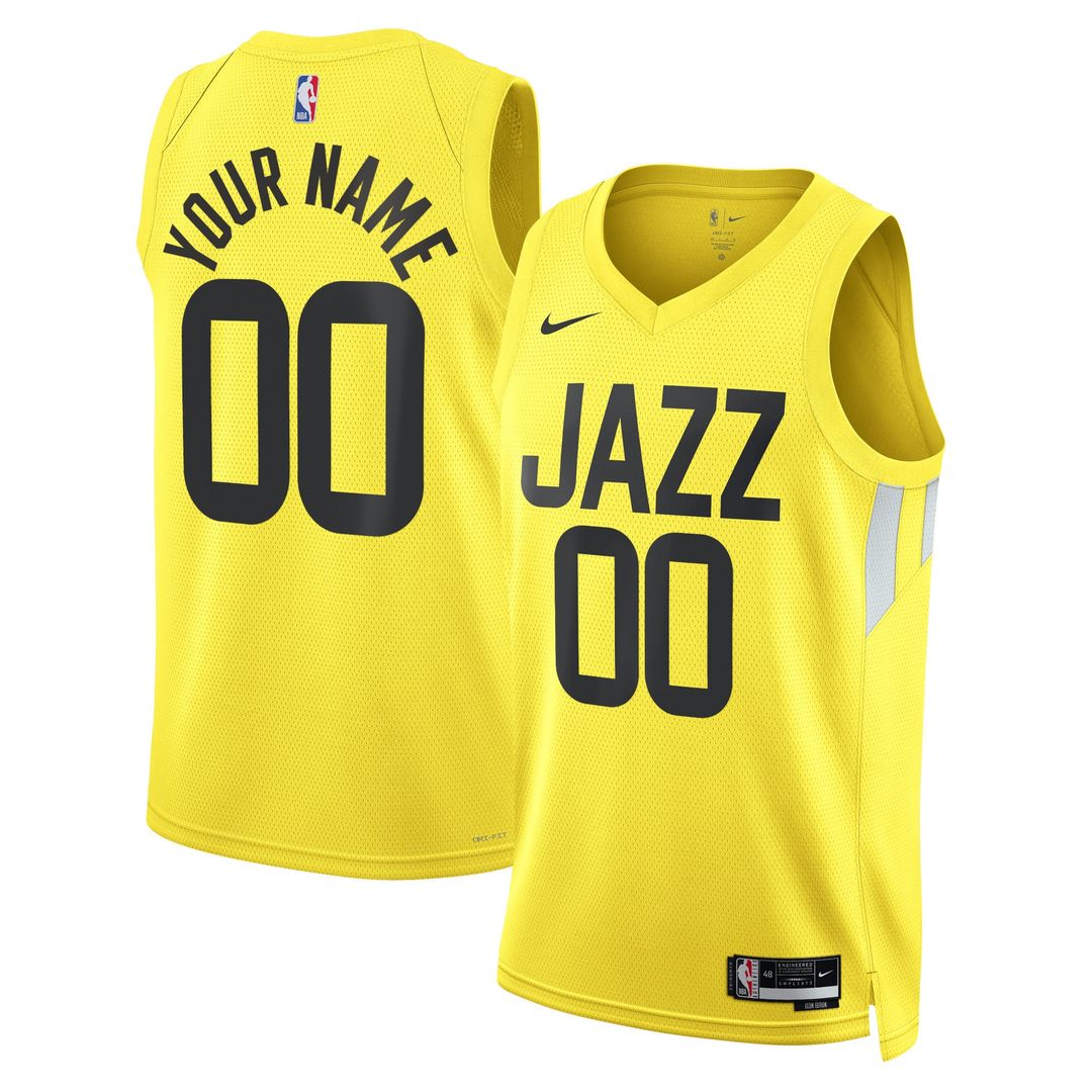 Utah Jazz Nike Unisex Swingman Custom Jersey Gold - Icon Edition Official NBA Team Apparel Basketball Fan Gear