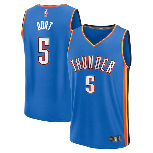 Luguentz Dort Oklahoma City Thunder Fanatics Fast Break Replica Player Jersey - Icon Edition - Blue Official NBA Team Apparel Basketball Fan Gear