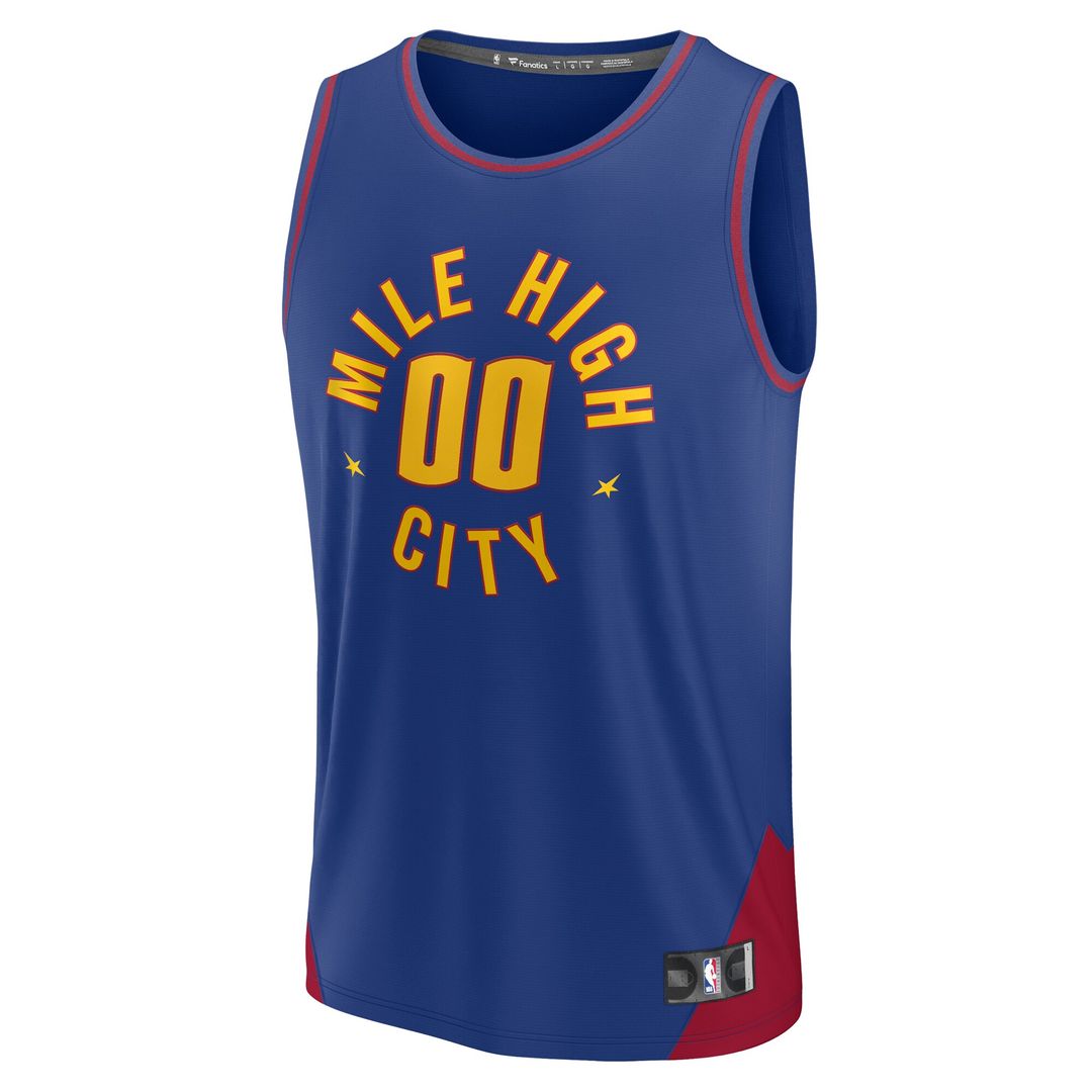 Denver Nuggets Fanatics Youth Fast Break Replica Custom Jersey - Statement Edition - Blue Official NBA Team Apparel Basketball Fan Gear