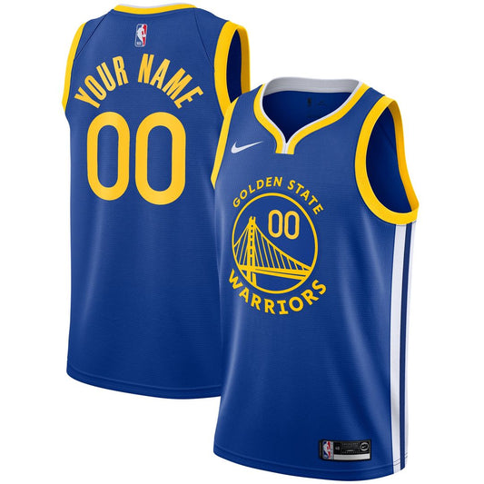 Golden State Warriors Nike Unisex 2019/20 Custom Swingman Jersey - Royal - Icon Edition Official NBA Team Apparel Basketball Fan Gear